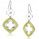 LO2667 - Rhodium Iron Earrings with Top Grade Crystal in Clear Default Title