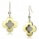LO2668 - Matte Gold & Gold Iron Earrings with Top Grade Crystal in Clear Default Title