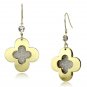 LO2668 - Matte Gold & Gold Iron Earrings with Top Grade Crystal in Clear Default Title