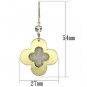 LO2668 - Matte Gold & Gold Iron Earrings with Top Grade Crystal in Clear Default Title