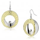 LO2672 - Gold+Rhodium Iron Earrings with Top Grade Crystal in Clear Default Title