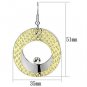 LO2672 - Gold+Rhodium Iron Earrings with Top Grade Crystal in Clear Default Title