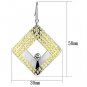 LO2673 - Gold+Rhodium Iron Earrings with Top Grade Crystal in Clear Default Title