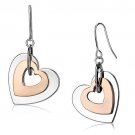 LO2675 - Rose Gold + Rhodium Iron Earrings with No Stone Default Title