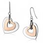 LO2675 - Rose Gold + Rhodium Iron Earrings with No Stone Default Title