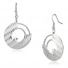 LO2677 - Rhodium Iron Earrings with Top Grade Crystal in Clear Default Title