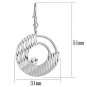 LO2677 - Rhodium Iron Earrings with Top Grade Crystal in Clear Default Title