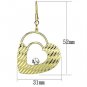 LO2679 - Gold Iron Earrings with Top Grade Crystal in Clear Default Title