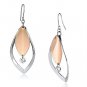 LO2684 - Rose Gold + Rhodium Iron Earrings with AAA Grade CZ in Clear Default Title