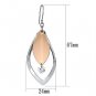 LO2684 - Rose Gold + Rhodium Iron Earrings with AAA Grade CZ in Clear Default Title