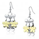 LO2686 - Gold+Rhodium Iron Earrings with No Stone Default Title
