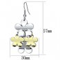 LO2686 - Gold+Rhodium Iron Earrings with No Stone Default Title