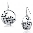 LO2687 - Matte Rhodium & Rhodium Iron Earrings with Top Grade Crystal in Clear Default Title