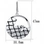LO2687 - Matte Rhodium & Rhodium Iron Earrings with Top Grade Crystal in Clear Default Title