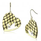 LO2688 - Matte Gold & Gold Iron Earrings with Top Grade Crystal in Clear Default Title