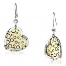 LO2694 - Gold+Rhodium Iron Earrings with Top Grade Crystal in Clear Default Title