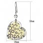 LO2694 - Gold+Rhodium Iron Earrings with Top Grade Crystal in Clear Default Title