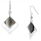 LO2698 - Rhodium Iron Earrings with Top Grade Crystal in Clear Default Title
