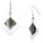 LO2698 - Rhodium Iron Earrings with Top Grade Crystal in Clear Default Title