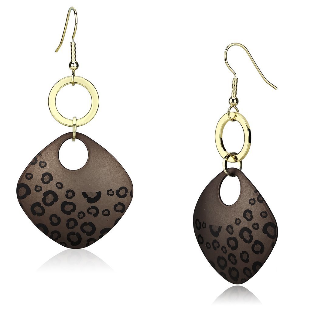LO2701 - Special Color Iron Earrings with Epoxy in Jet Default Title