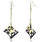 LO2704 - Gold+Ruthenium Iron Earrings with No Stone Default Title