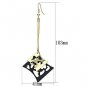 LO2704 - Gold+Ruthenium Iron Earrings with No Stone Default Title