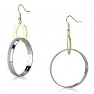 LO2706 - Reverse Two-Tone Iron Earrings with No Stone Default Title
