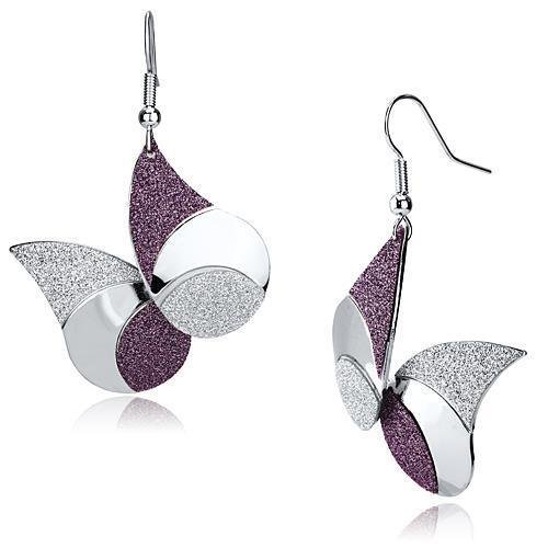 LO2708 - Rhodium Iron Earrings with No Stone Default Title