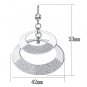 LO2714 - Matte Rhodium & Rhodium Iron Earrings with Top Grade Crystal in Clear Default Title