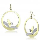 LO2715 - Gold Iron Earrings with Top Grade Crystal in Clear Default Title
