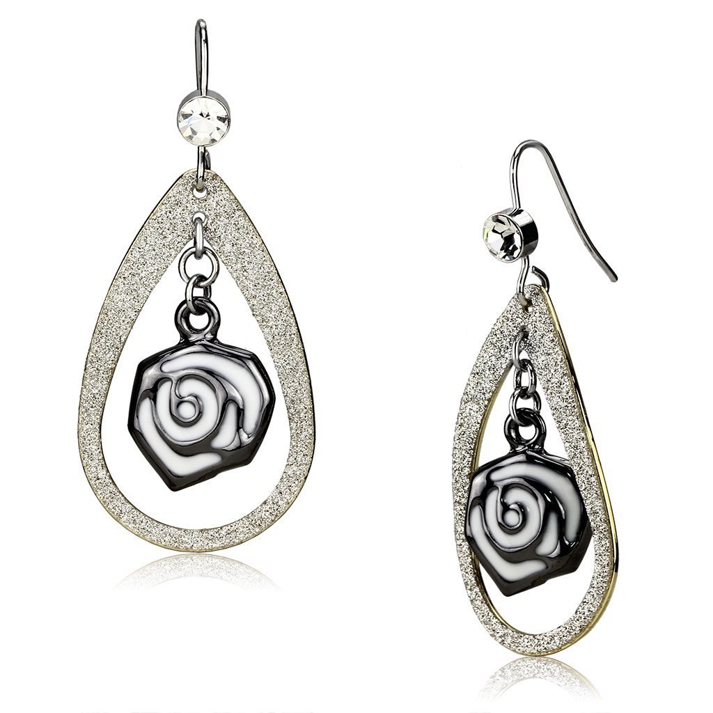LO2717 - Special Color Iron Earrings with Top Grade Crystal in Clear Default Title