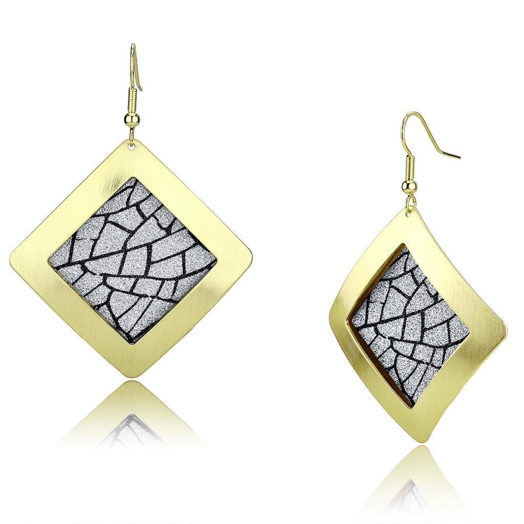 LO2720 - Matte Gold & Gold Iron Earrings with No Stone Default Title