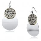 LO2723 - Gold+Rhodium Iron Earrings with Top Grade Crystal in Clear Default Title