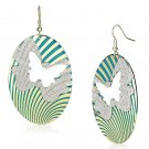 LO2726 - Gold Iron Earrings with Epoxy in Capri Blue Default Title