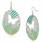 LO2726 - Gold Iron Earrings with Epoxy in Capri Blue Default Title