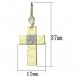 LO2734 - Gold Iron Earrings with Top Grade Crystal in Clear Default Title