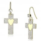 LO2735 - Gold Iron Earrings with Top Grade Crystal in Clear Default Title