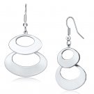 LO2736 - Matte Rhodium & Rhodium Iron Earrings with No Stone Default Title