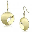 LO2738 - Matte Gold & Gold Iron Earrings with Top Grade Crystal in Clear Default Title
