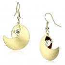LO2739 - Matte Gold & Gold Iron Earrings with Top Grade Crystal in Clear Default Title