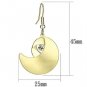 LO2739 - Matte Gold & Gold Iron Earrings with Top Grade Crystal in Clear Default Title