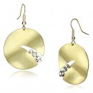 LO2742 - Matte Gold & Gold Iron Earrings with Top Grade Crystal in Clear Default Title