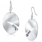 LO2743 - Matte Rhodium & Rhodium Iron Earrings with Top Grade Crystal in Clear Default Title