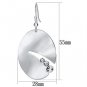 LO2743 - Matte Rhodium & Rhodium Iron Earrings with Top Grade Crystal in Clear Default Title