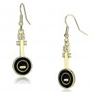 LO2746 - Gold Iron Earrings with Top Grade Crystal in Clear Default Title