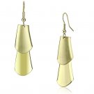 LO2747 - Matte Gold & Gold Iron Earrings with No Stone Default Title