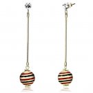 LO2748 - Gold Iron Earrings with Top Grade Crystal in Clear Default Title