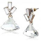 LO2751 - Rose Gold Iron Earrings with Top Grade Crystal in Clear Default Title