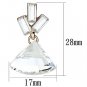 LO2751 - Rose Gold Iron Earrings with Top Grade Crystal in Clear Default Title