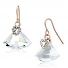 LO2755 - Rose Gold Iron Earrings with Top Grade Crystal in Clear Default Title
